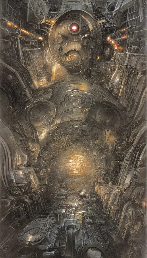 Image similar to techno artwork, by john howe