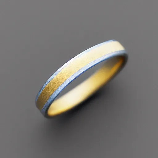 Image similar to gold very thin wedding ring with ripple texture blue prints, black and white