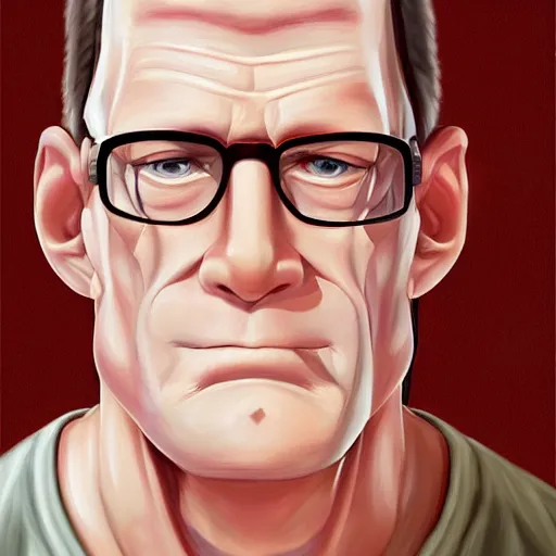 Image similar to Hank Hill, portrait, highly detailed, digital painting, deviantart, concept art, sharp focus, illustration