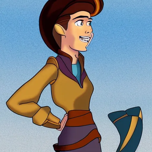 Prompt: Captain Amelia from treasure planet, in the style of treasure planet from Disney