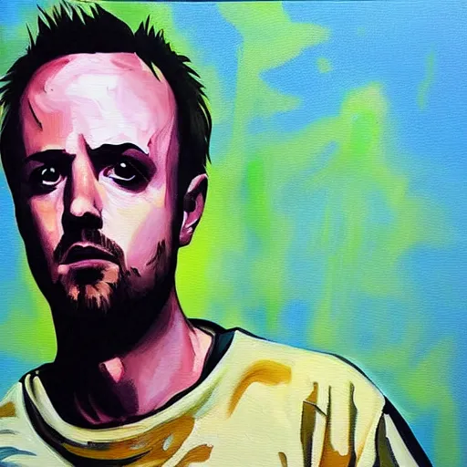 Prompt: jesse pinkman acrylic painting