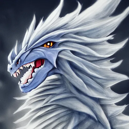 Image similar to a majestic and friendly cloud dragon, portrait