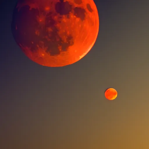 Prompt: full red moon taken by magical darkness, smooth, 4k, award winning art