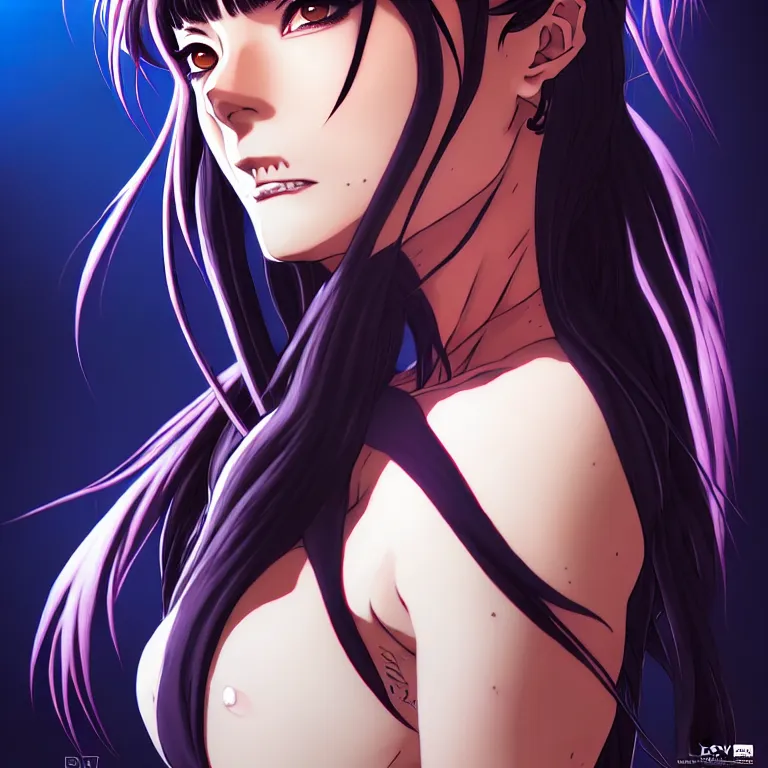 Image similar to a portrait of revy from black lagoon manga, symmetrical eyes, symmetrical face, art by lois van baarle and loish and ross tran and rossdraws and sam yang and samdoesarts and artgerm, digital art, highly detailed, intricate, sharp focus, trending on artstation hq, deviantart, unreal engine 5, 4 k uhd image