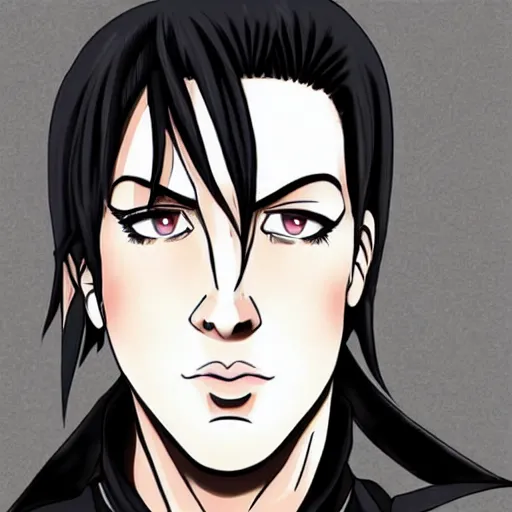 Image similar to Till Lindemann in anime style