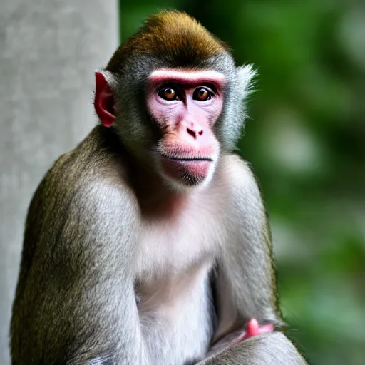Prompt: Macaque with joker face