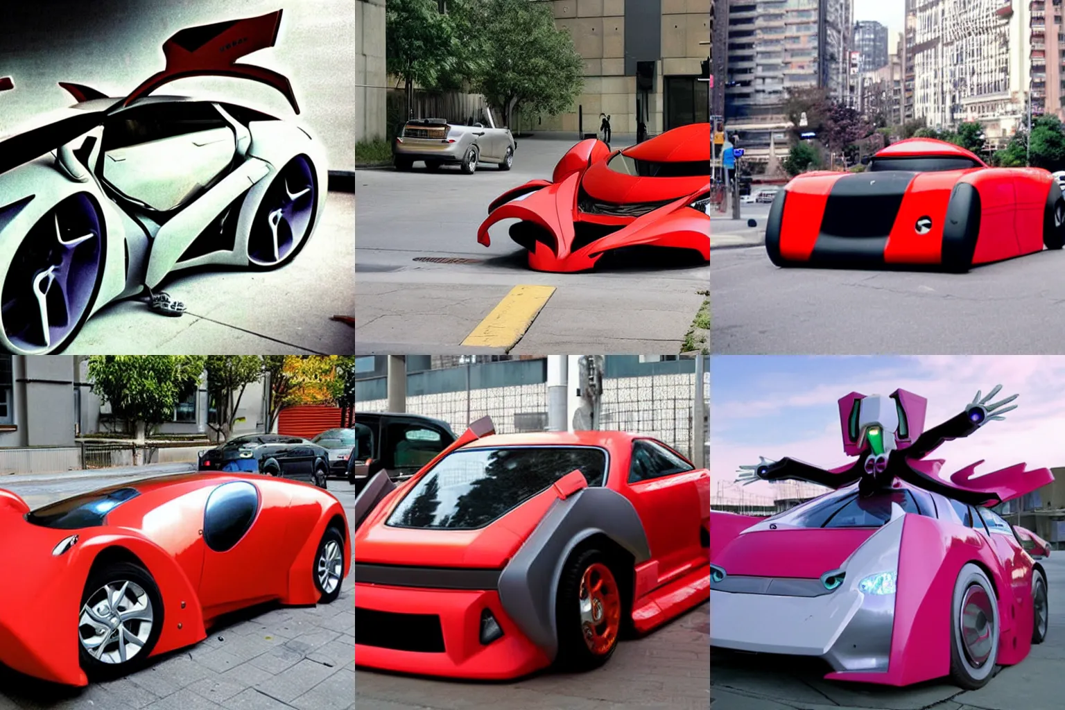 Prompt: a car that looks like a Eva from neon genesis evangelion. real photo.