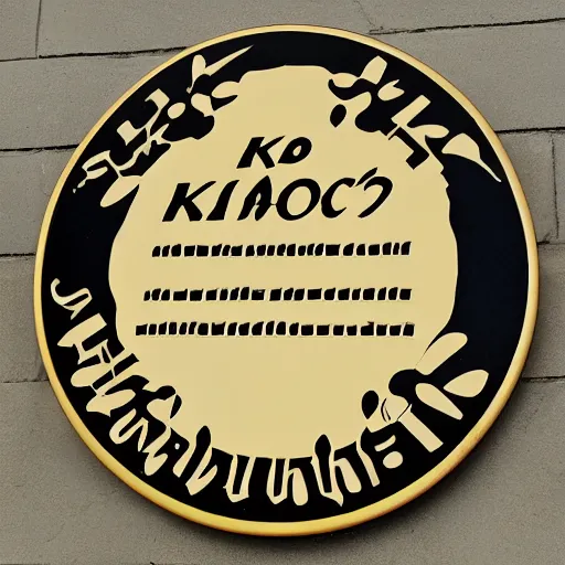 Prompt: sign with « кот » inscription