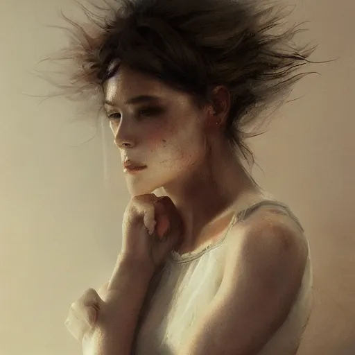 Image similar to young beautiful woman, high detail, dramatic light, digital art, painted by seb mckinnon and greg rutkowski, trending on artstation