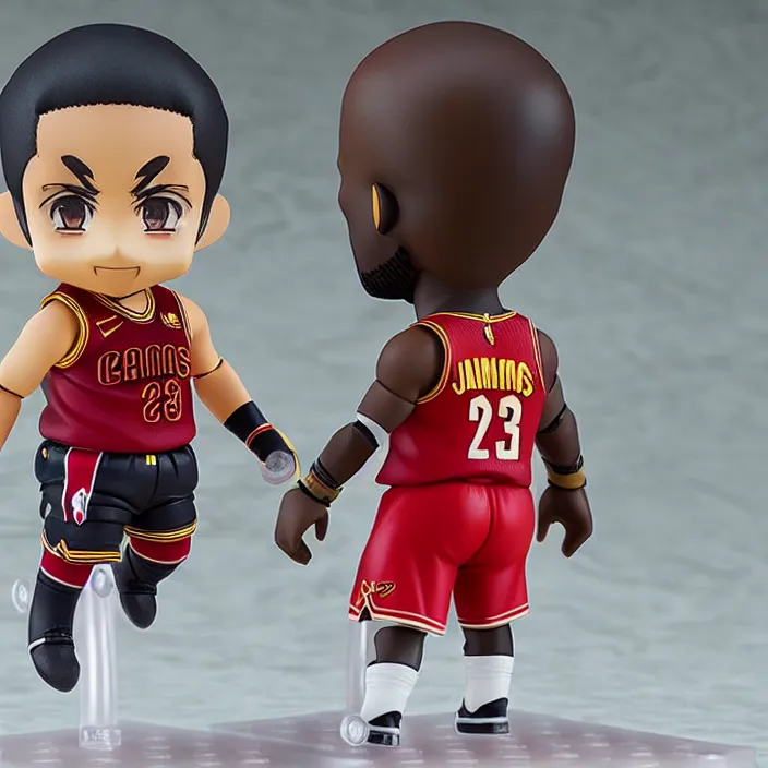 Prompt: an anime nendoroid of lebron james, figurine, detailed product photo