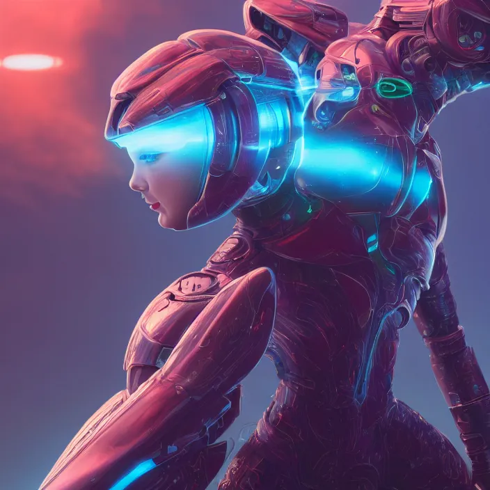 Image similar to portrait of Taylor Swift as SAMUS ARAN. HD, 4K. intricate abstract. intricate artwork. by Tooth Wu, wlop, beeple, dan mumford. octane render, trending on artstation, greg rutkowski very coherent symmetrical artwork. cinematic, hyper realism, high detail, octane render, 8k, iridescent accents. metroid