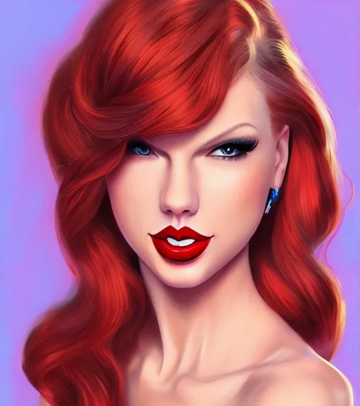 Image similar to Taylor Swift cosplaying as jessica rabbit, by artgerm, WLOP, deviantart