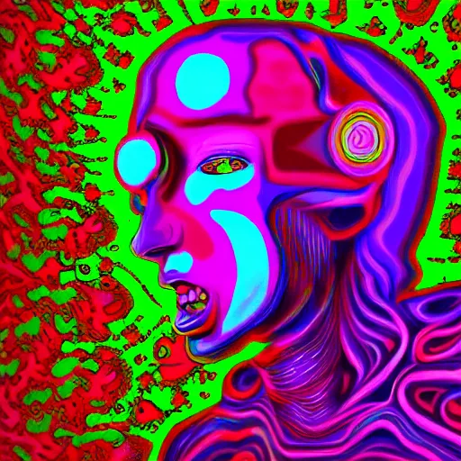 Prompt: 👽 🤖 psychedelic style, surreal, digital painting