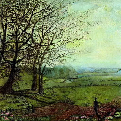 Image similar to A Landscape by John Atkinson Grimshaw