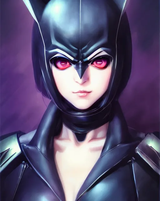 Image similar to portrait Anime batman cosplay girl cute-fine-face, pretty face, realistic shaded Perfect face, fine details. Anime. realistic shaded lighting by katsuhiro otomo ghost-in-the-shell, magali villeneuve, artgerm, rutkowski Jeremy Lipkin and Giuseppe Dangelico Pino and Michael Garmash and Rob Rey