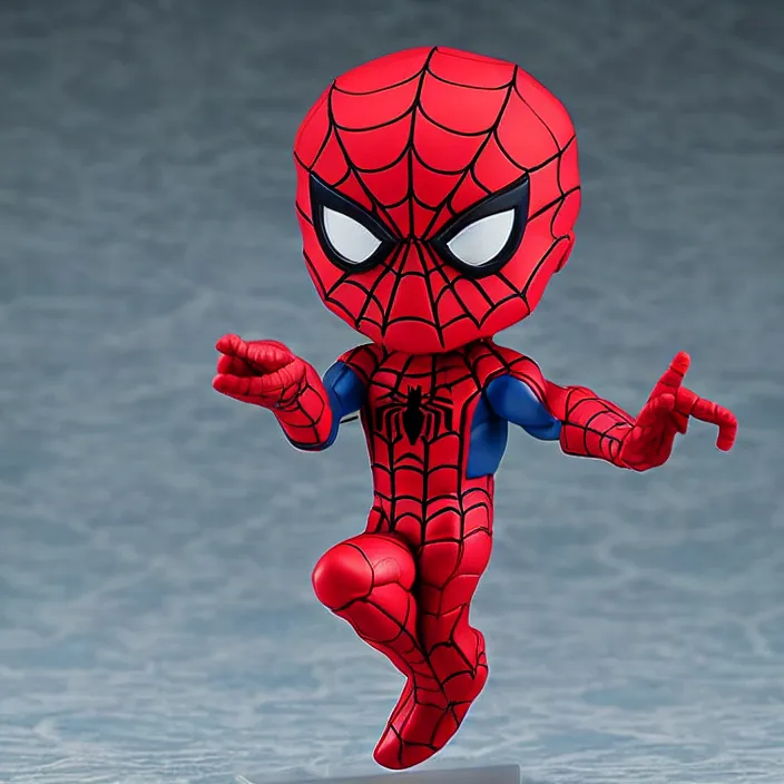 Prompt: spiderman, an anime nendoroid of spiderman, figurine, detailed product photo