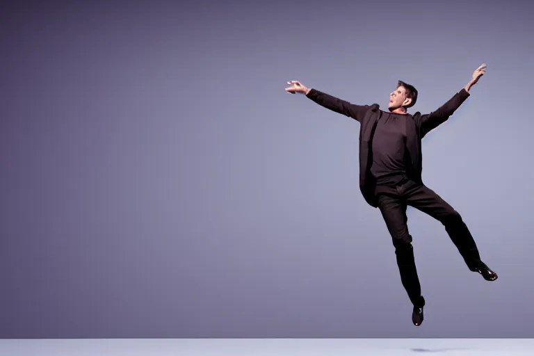 Image similar to A male model boisterously dancing around the room by himself holding an empty wine bottle as he jumps in the air by Lynda Benglis, octane render, 4k, 8k, (sharp) , very very beautiful, stunning, twisted, vanishing, transparent, ethereal