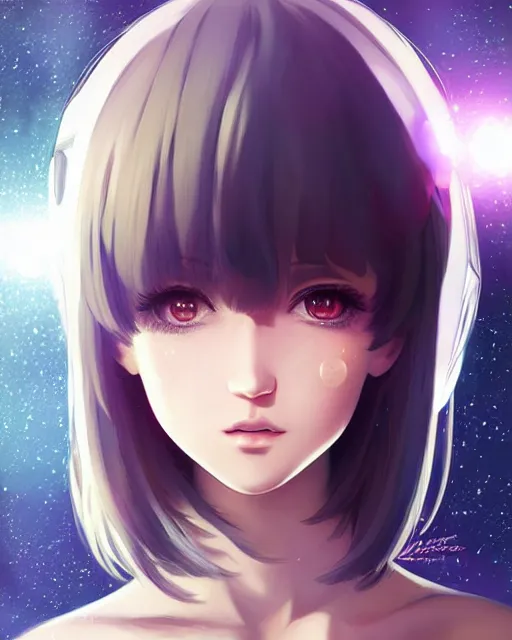 Image similar to portrait anime space cadet girl cute - fine - face, pretty face, realistic shaded perfect face, fine details. anime. realistic shaded lighting by ilya kuvshinov nad 4 r and serafleur and rossdraws giuseppe dangelico pino and michael garmash and rob rey, iamag premiere, aaaa achievement collection, elegant, fabulous, eyes open in wonder