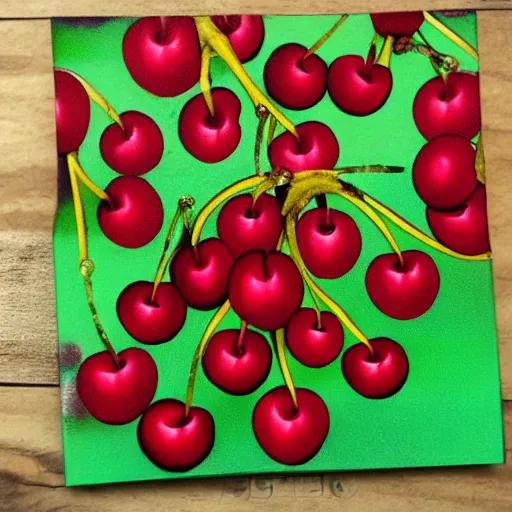 Image similar to airbrush boardwalk style cherries