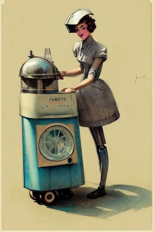 Image similar to ( ( ( ( ( 1 9 5 0 s retro future android robot mobile icecream vendor. muted colors., ) ) ) ) ) by jean - baptiste monge,!!!!!!!!!!!!!!!!!!!!!!!!!