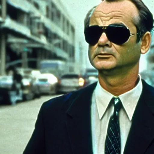 Prompt: bill murray as agent smith