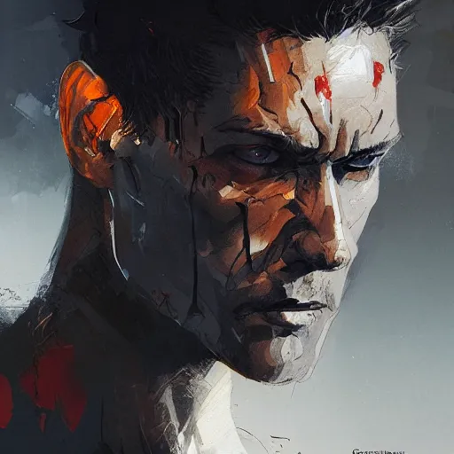 Image similar to portrait of Guts, dramatic lighting, illustration by Greg rutkowski, yoji shinkawa, 4k, digital art, concept art, trending on artstation