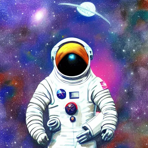 Prompt: a space man by simon roy