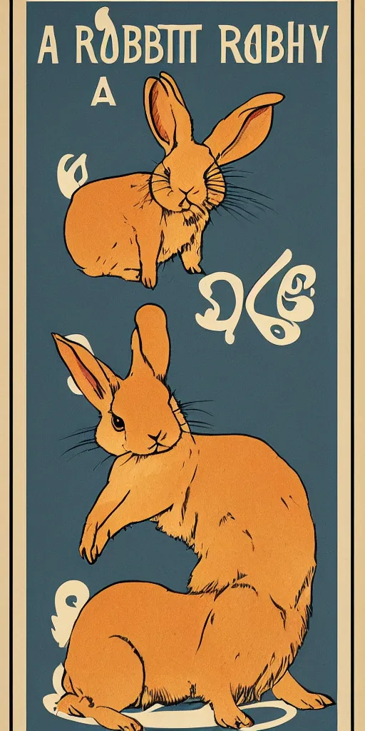 Image similar to a rabbit in the style of a 1 9 2 0 s poster