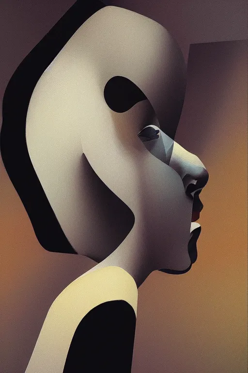 Image similar to woman wearing oculus and digital glitch head edward hopper and james gilleard, zdzislaw beksisnski, higly detailed