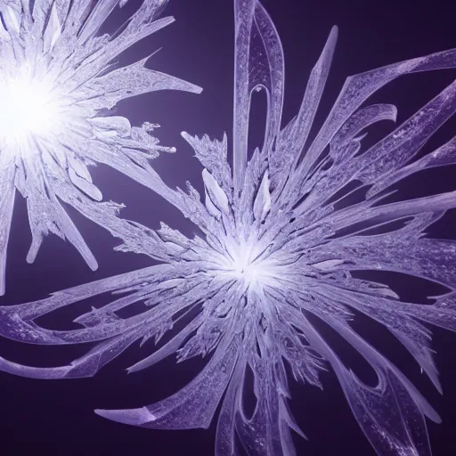 Prompt: ice crystals, fractal design, 4 k