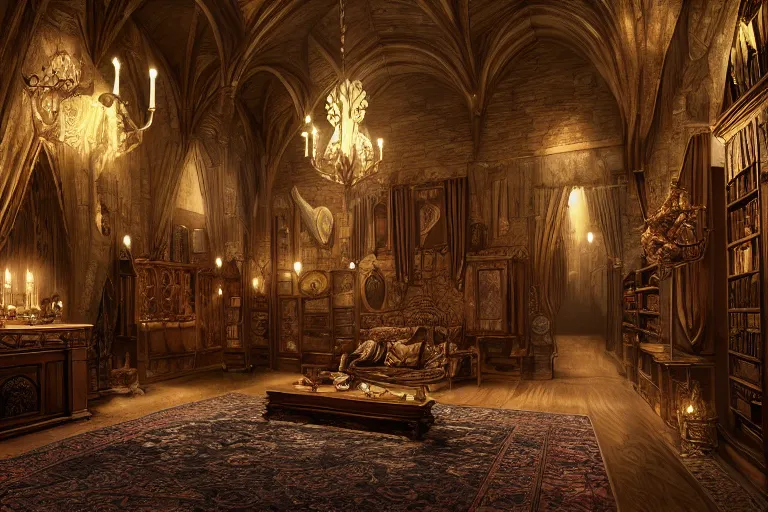 Image similar to A national geographic photo of rich room in hogwarts, Trending on artstation.