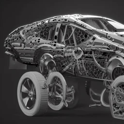 Image similar to mechanical greek hydra with cars as heads, cinematic, diffuse light, rendered in povray