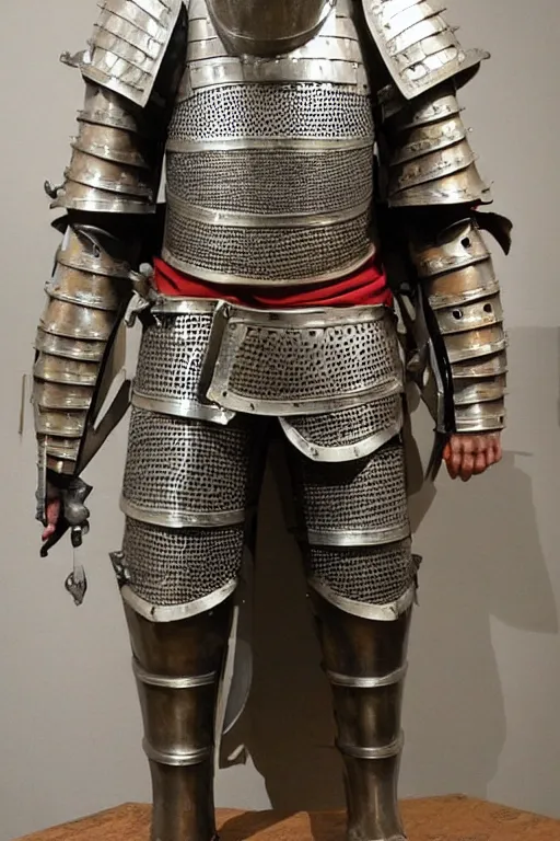 Image similar to a medieval knight armour set, extremely detailed and intricate.