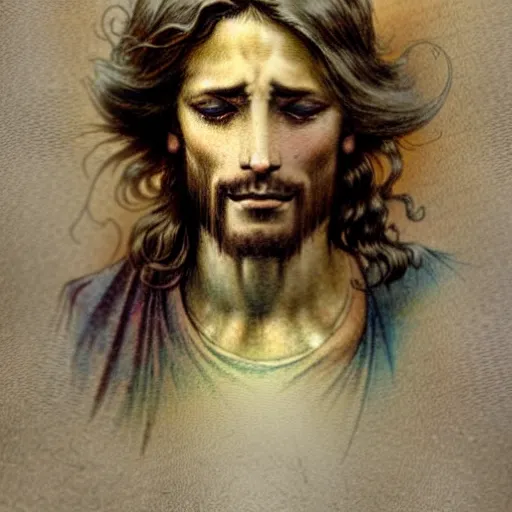 Image similar to (((((1950s Jesus . muted colors.))))) by Jean-Baptiste Monge !!!!!!!!!!!!!!!!!!!!!!!!!!!