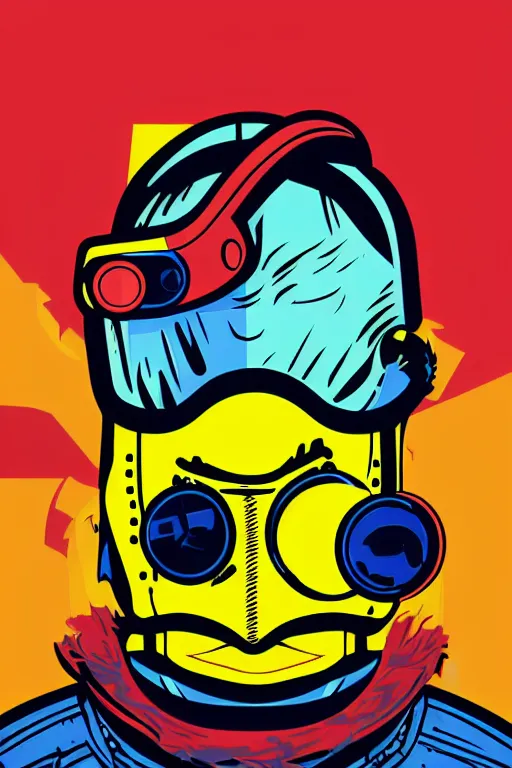 Image similar to fallout 7 6 retro futurist illustration art by butcher billy, sticker, colorful, illustration, highly detailed, simple, smooth and clean vector curves, no jagged lines, vector art, smooth andy warhol style