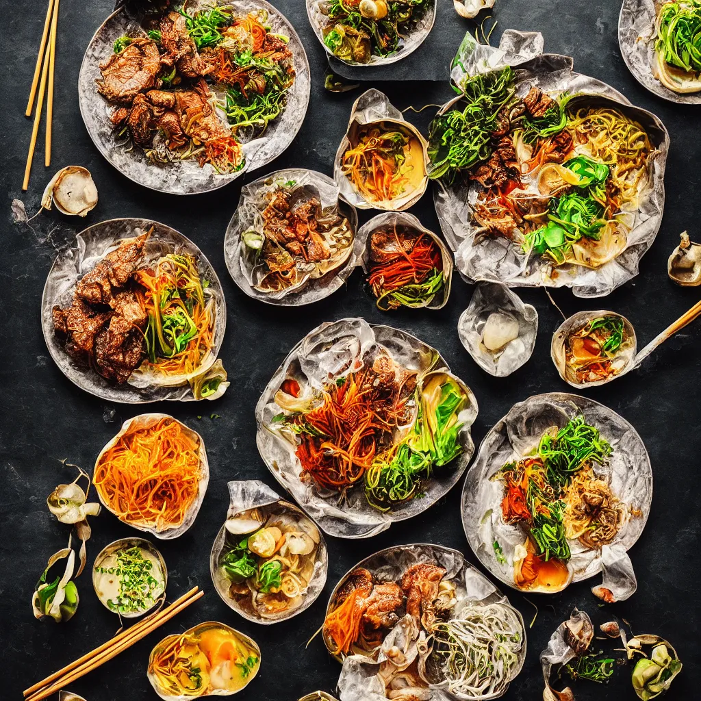 Prompt: the food that will end world hunger, food photography, award - winning, michelin star, highly detailed, instagram, trending, high quality, high resolution asian cuisine, studio lighting,