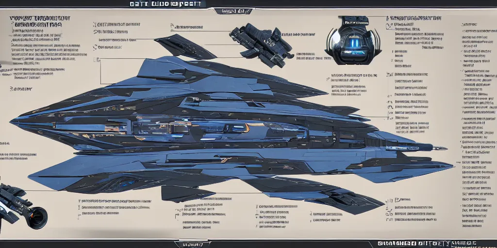 Image similar to Detailed Infographic Blueprint of The Unfriendly Viper spaceship in style of Elite Dangerous