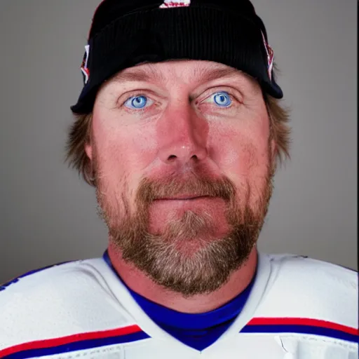 Image similar to a portrait of Patrick Roy hockey coach