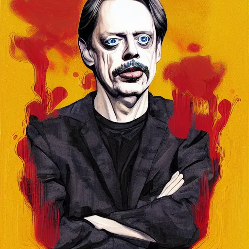 Image similar to Steve Buscemi, painted by Martine Johanna and Rafael Albuquerque