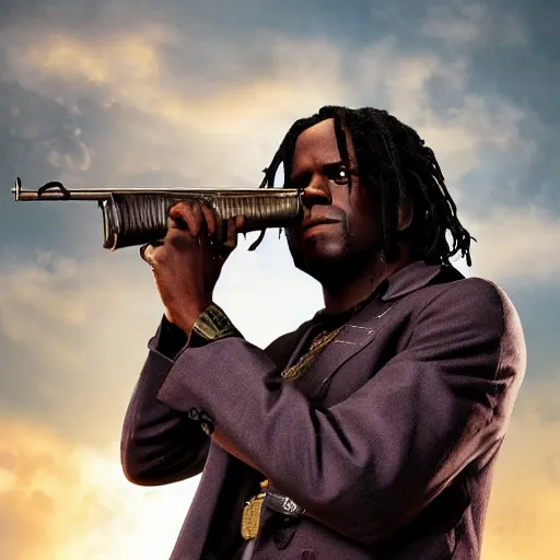 Image similar to Rapper Chief Keef In Django redemption 2 digital art 4K quality super realistic