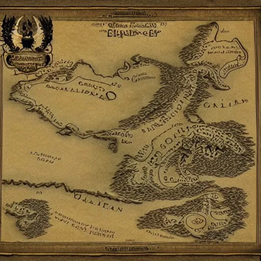 Prompt: A detailed map of Middle Earth