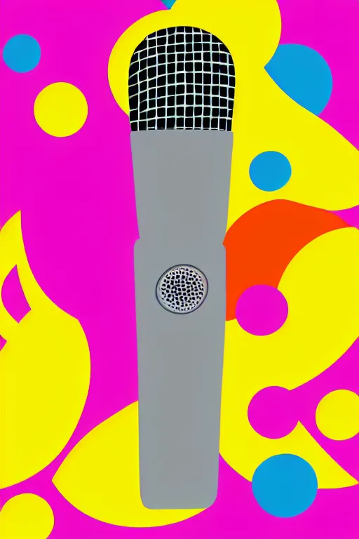 Image similar to minimalist boho style art of a colorful microphone, illustration, vector art