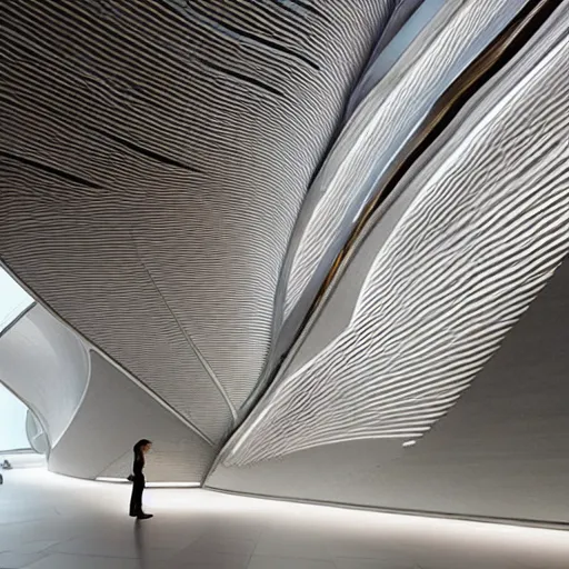 Prompt: stunning museum by Zaha Hadid
