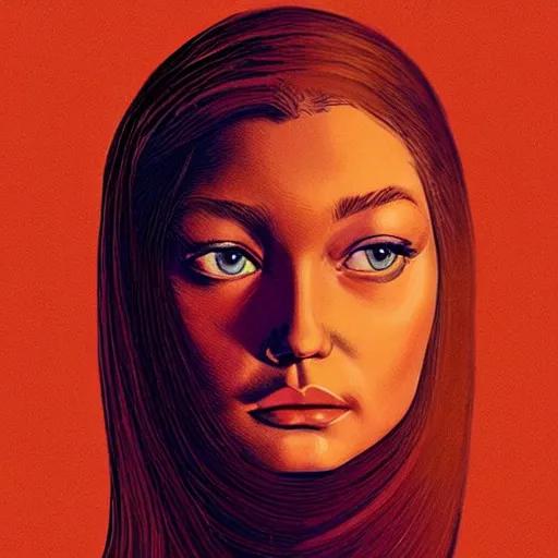 Image similar to “ gigi hadid retro minimalist portrait by jean giraud, moebius starwatcher comic, 8 k ”