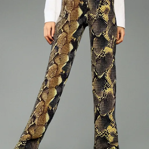 Prompt: trousers snake, pants, beautiful, reptilian,