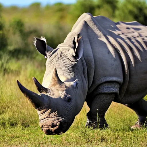 Prompt: a rhino