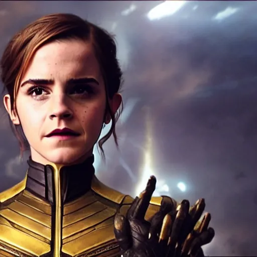 Prompt: Emma Watson as Thanos