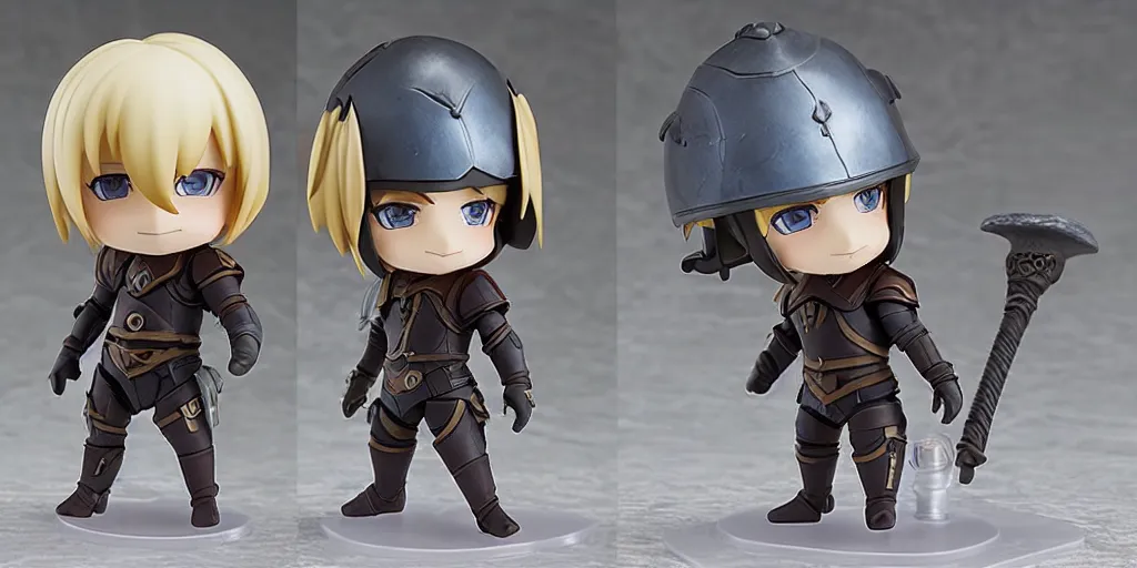 Prompt: gaius van baelsar with helmet from realm reborn, nendoroid full body hyperdetailed chibi, 8 k realistic, frostbite engine