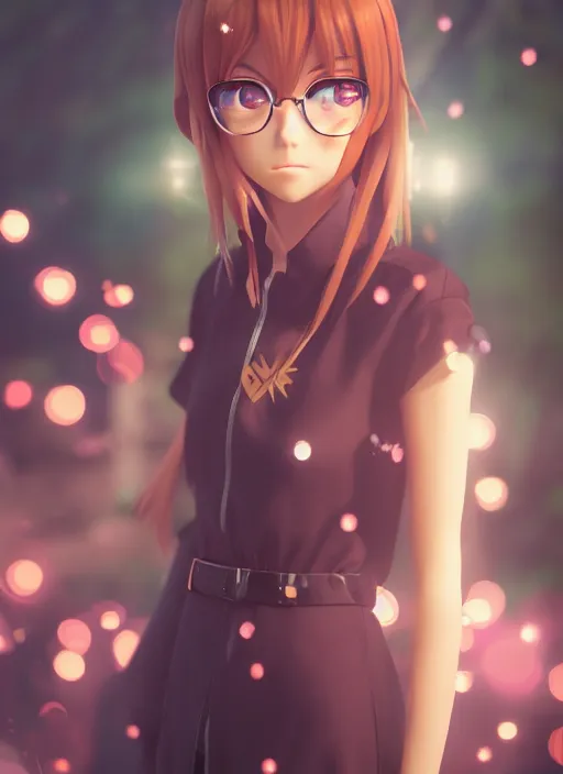 Prompt: Portrait of a anime girl with bokeh, highly detailed, dramatic lighting, octane render, 4K