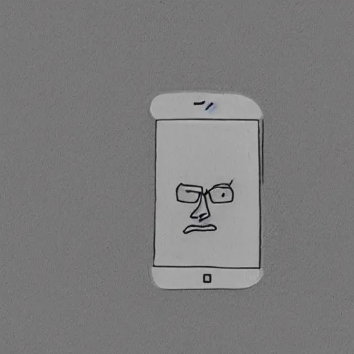 Prompt: a drawing of a idea of a iphone drawn by albert einstein